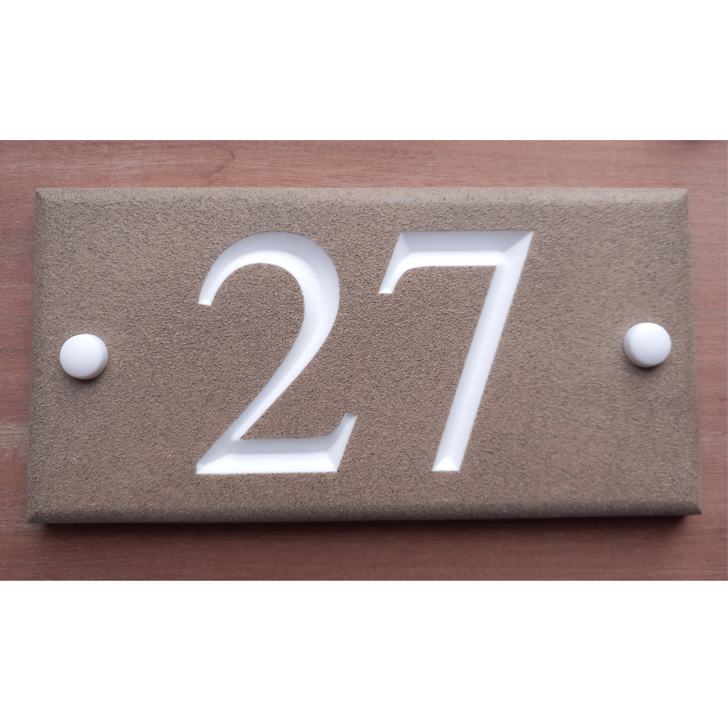Desert Bisque Rectangle Corian Sign (200x120mm) - housenumbers.ie