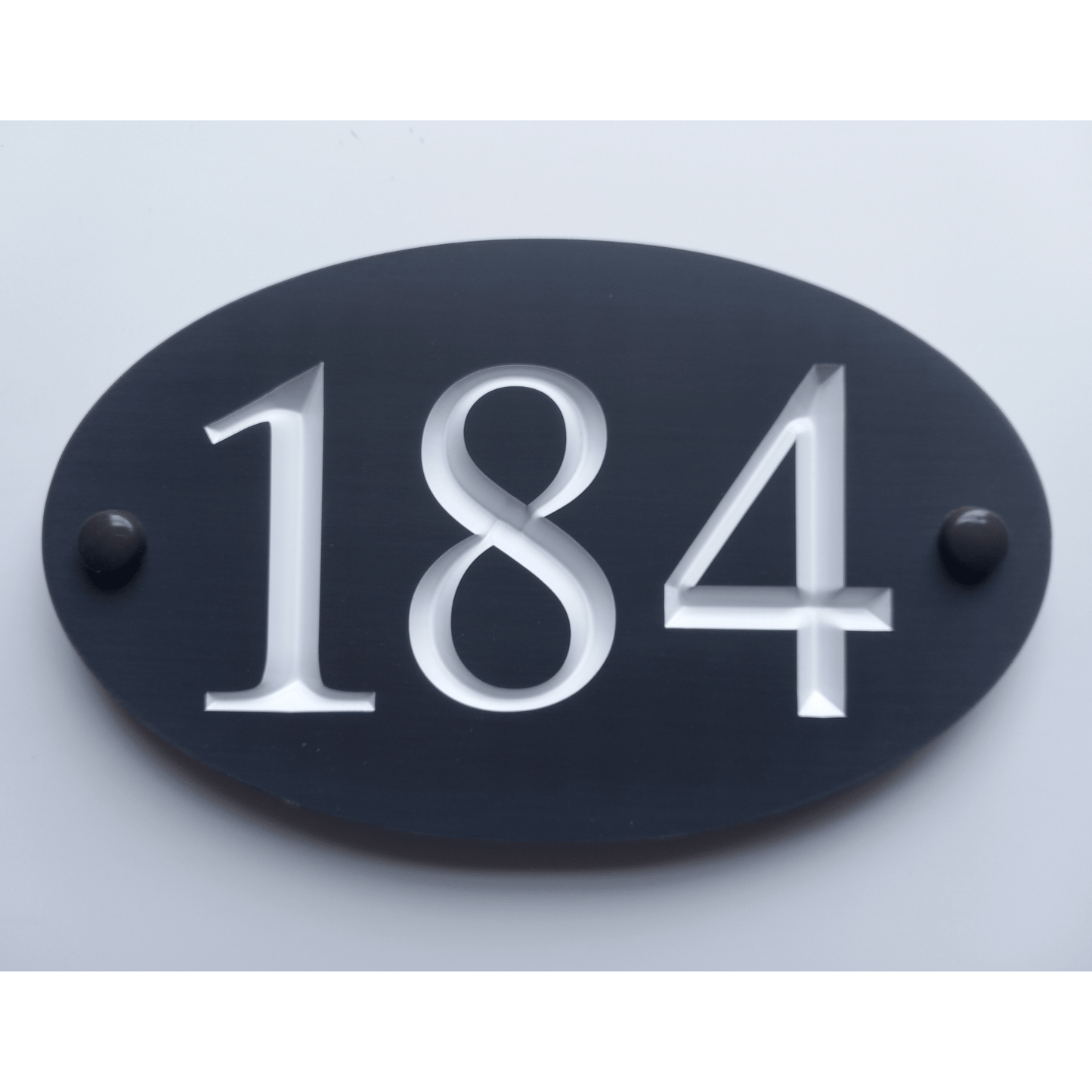 Grey Oval Corian Sign (195x115mm) - housenumbers.ie