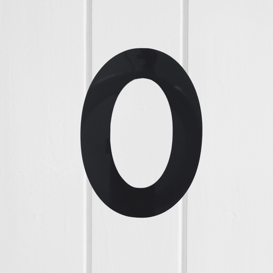 Stick On Number 0 - Black Matt (100mm high) - housenumbers.ie