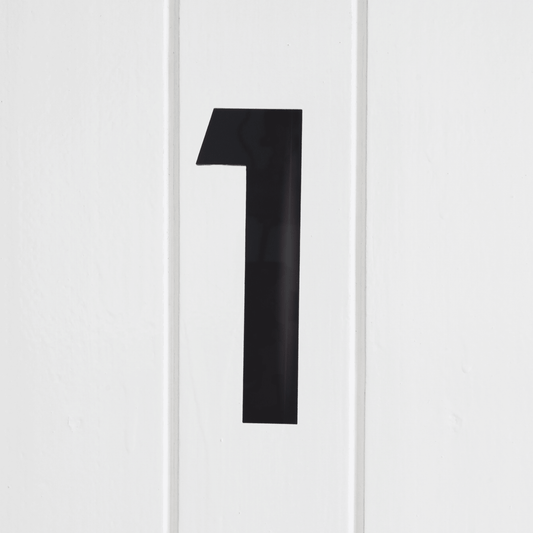 Stick On Number 1 - Black Gloss (100mm high) - housenumbers.ie