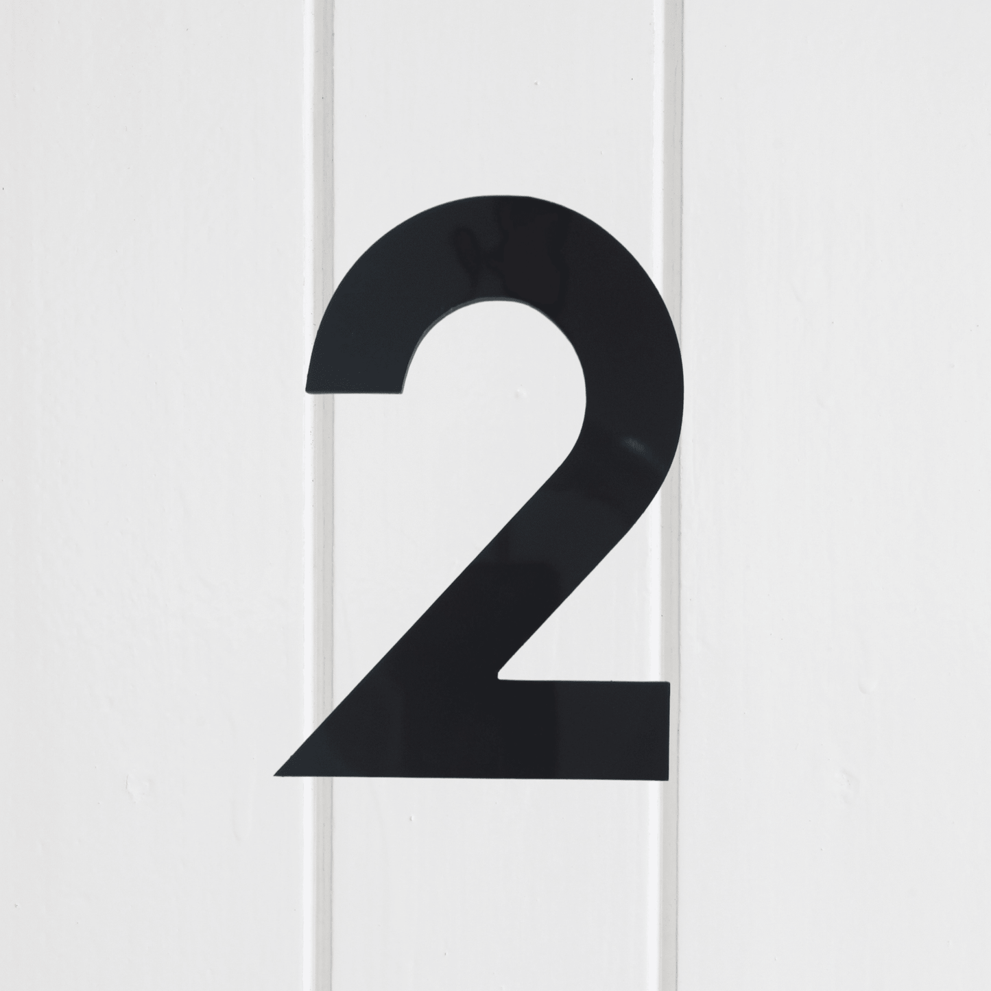 Stick On Number 2 - Black Matt (100mm high) - housenumbers.ie
