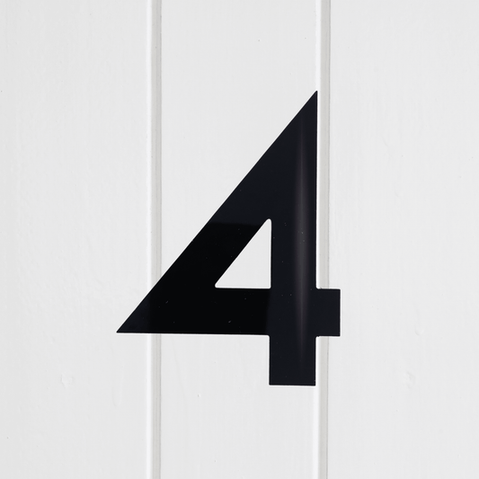 Stick On Number 4 - Black Gloss (100mm high) - housenumbers.ie