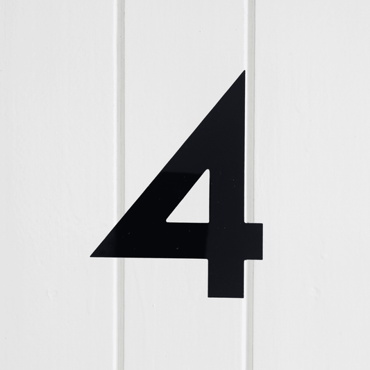 Stick On Number 4 - Black Matt (100mm high) - housenumbers.ie