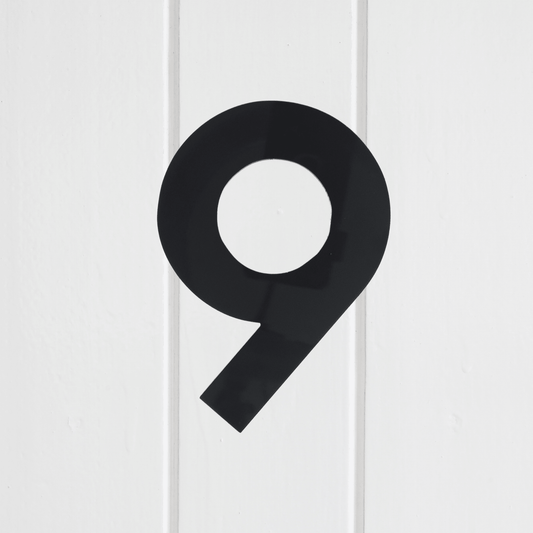Stick On Number 9 - Black Matt (100mm high) - housenumbers.ie