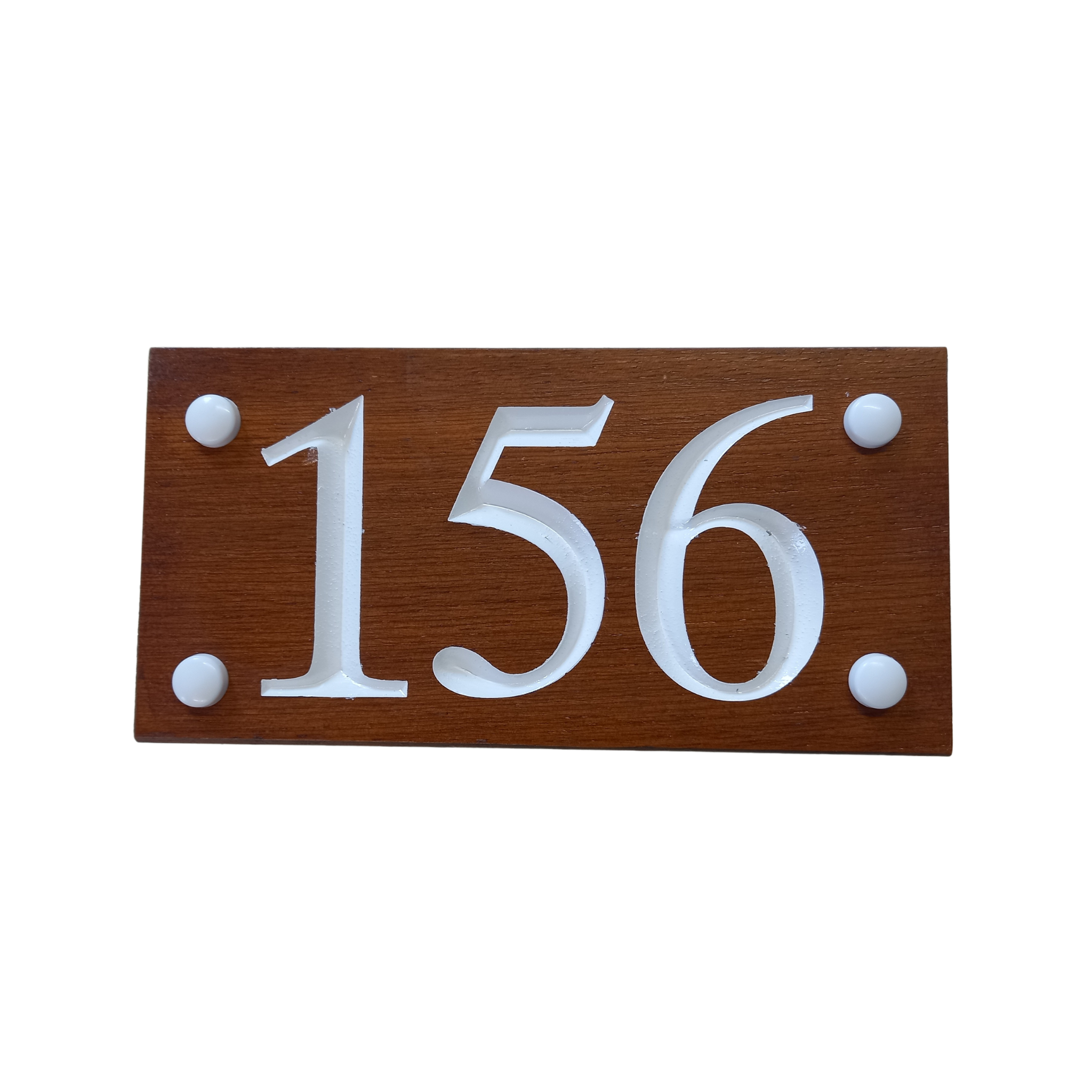 Wooden House Number Sign (200x100mm) Teak Wood housenumbers.ie