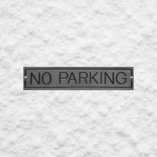 Aluminium "No Parking" Sign - Screw on - Brushed Silver - housenumbers.ie