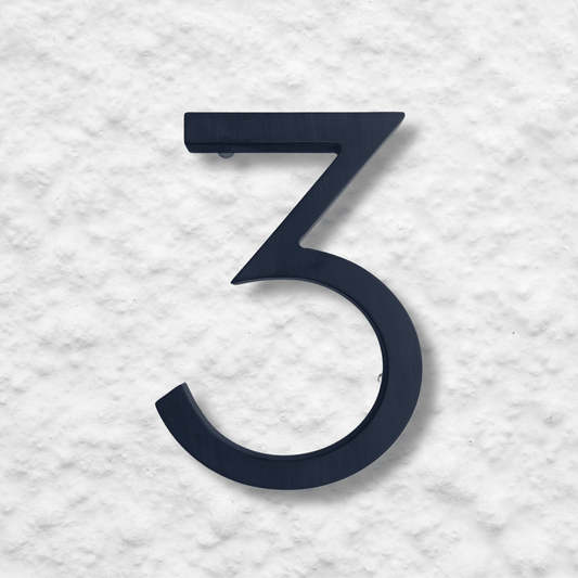 Corian Floating Numbers - White and Grey (150mm high) - housenumbers.ie