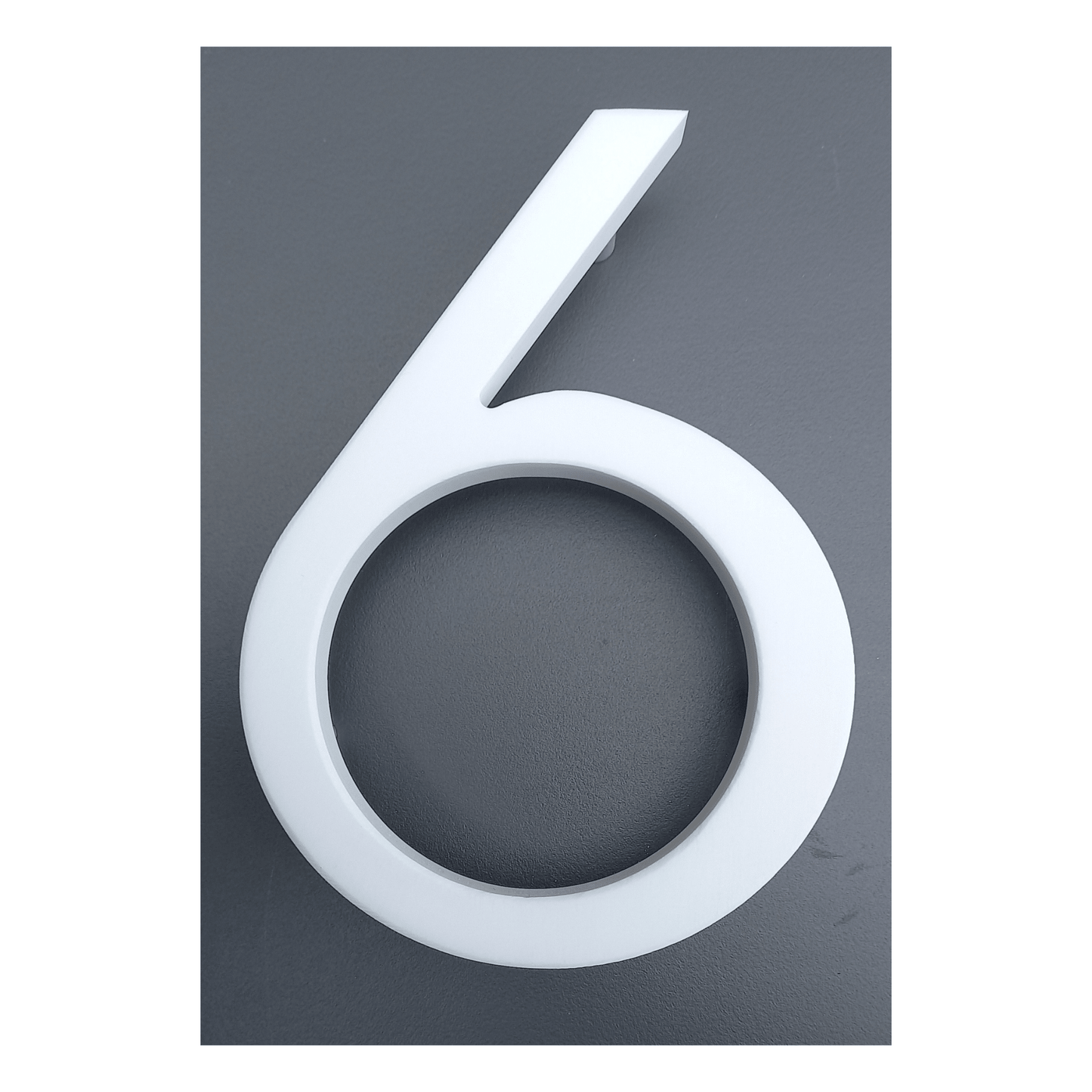 Corian Stick On Numbers - White and Grey (150mm high) - housenumbers.ie