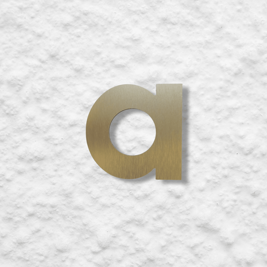 Floating Letter a - Brushed Gold - housenumbers.ie