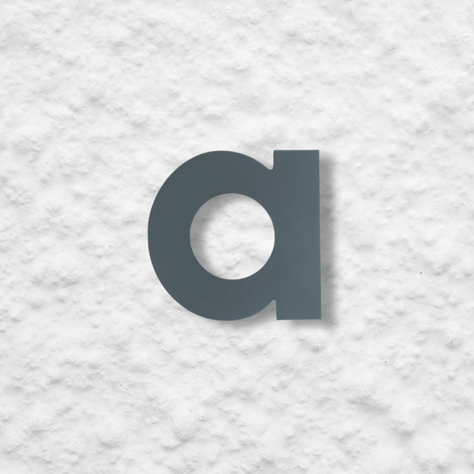 Floating Letter a - Dark Matt Grey - housenumbers.ie