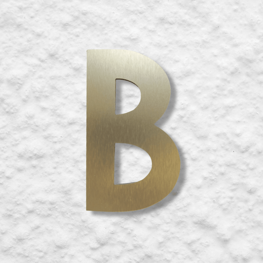 Floating Letter B - Brushed Gold - housenumbers.ie