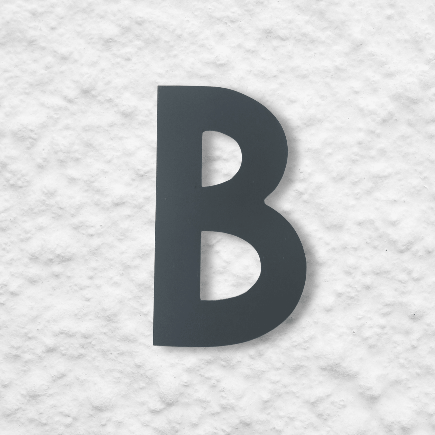Floating Letter B - Brushed Silver - housenumbers.ie