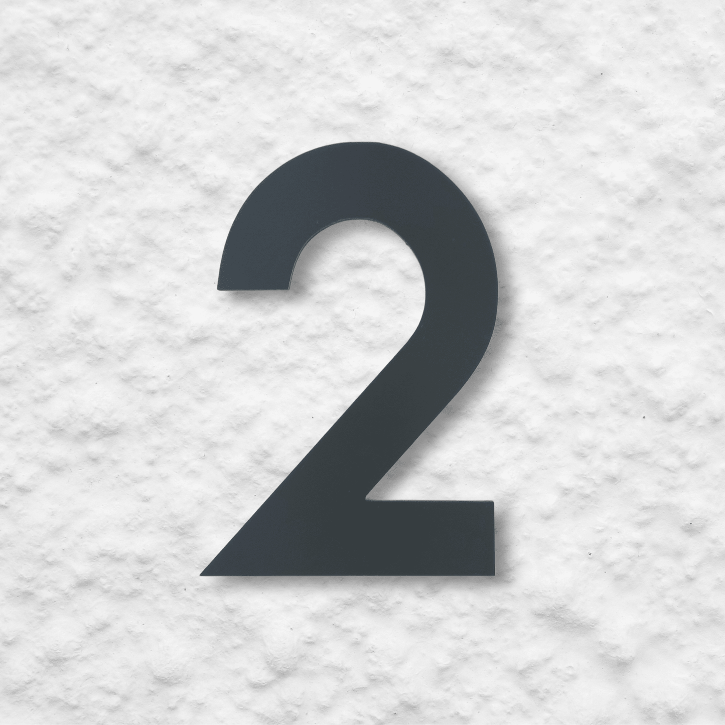 Floating Number 2 - Dark Matt Grey (150mm high) - housenumbers.ie