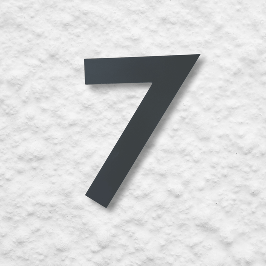 Floating Number 7 - Dark Matt Grey (150mm high) - housenumbers.ie