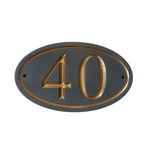 Grey Oval Corian Sign (195x115mm) - housenumbers.ie