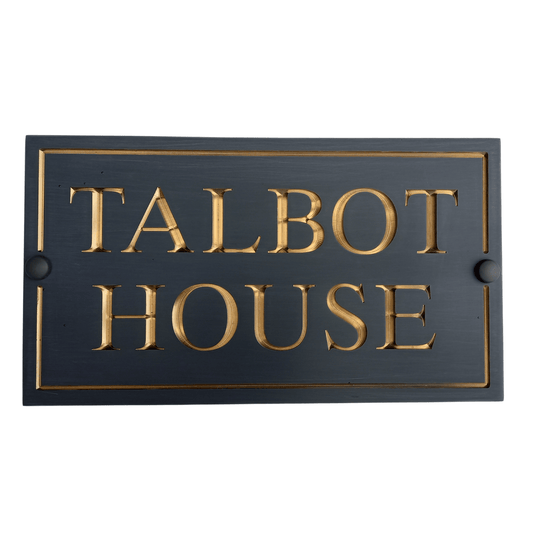 Grey Rectangle Corian Sign (325x180mm) - housenumbers.ie