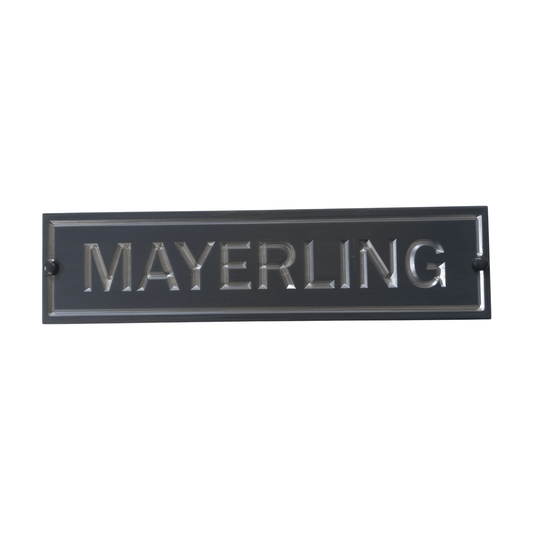 Grey Rectangle Corian Sign (400x100mm) - housenumbers.ie