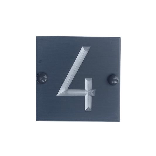 Grey Square Corian Sign (100x100mm) - housenumbers.ie