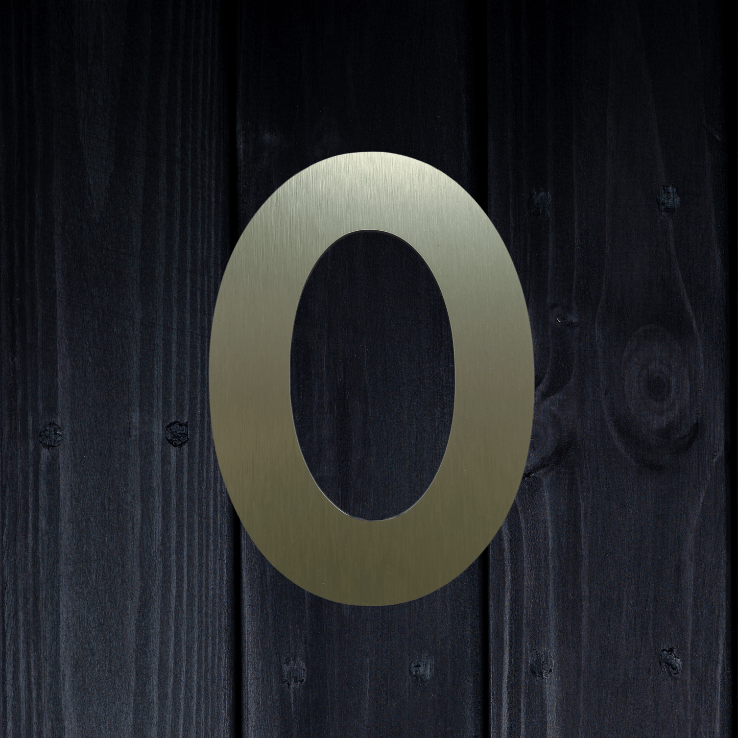 Stick On Number 0 - Brushed Gold (100mm high) - housenumbers.ie