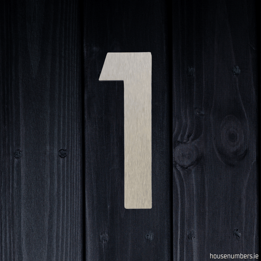 Stick On Number 1 - Brushed Silver (100mm high) - housenumbers.ie