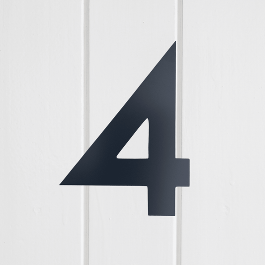 Stick On Number 4 - Dark Matt Grey (100mm high) - housenumbers.ie
