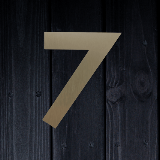 Stick On Number 7 - Brushed Gold (100mm high) - housenumbers.ie