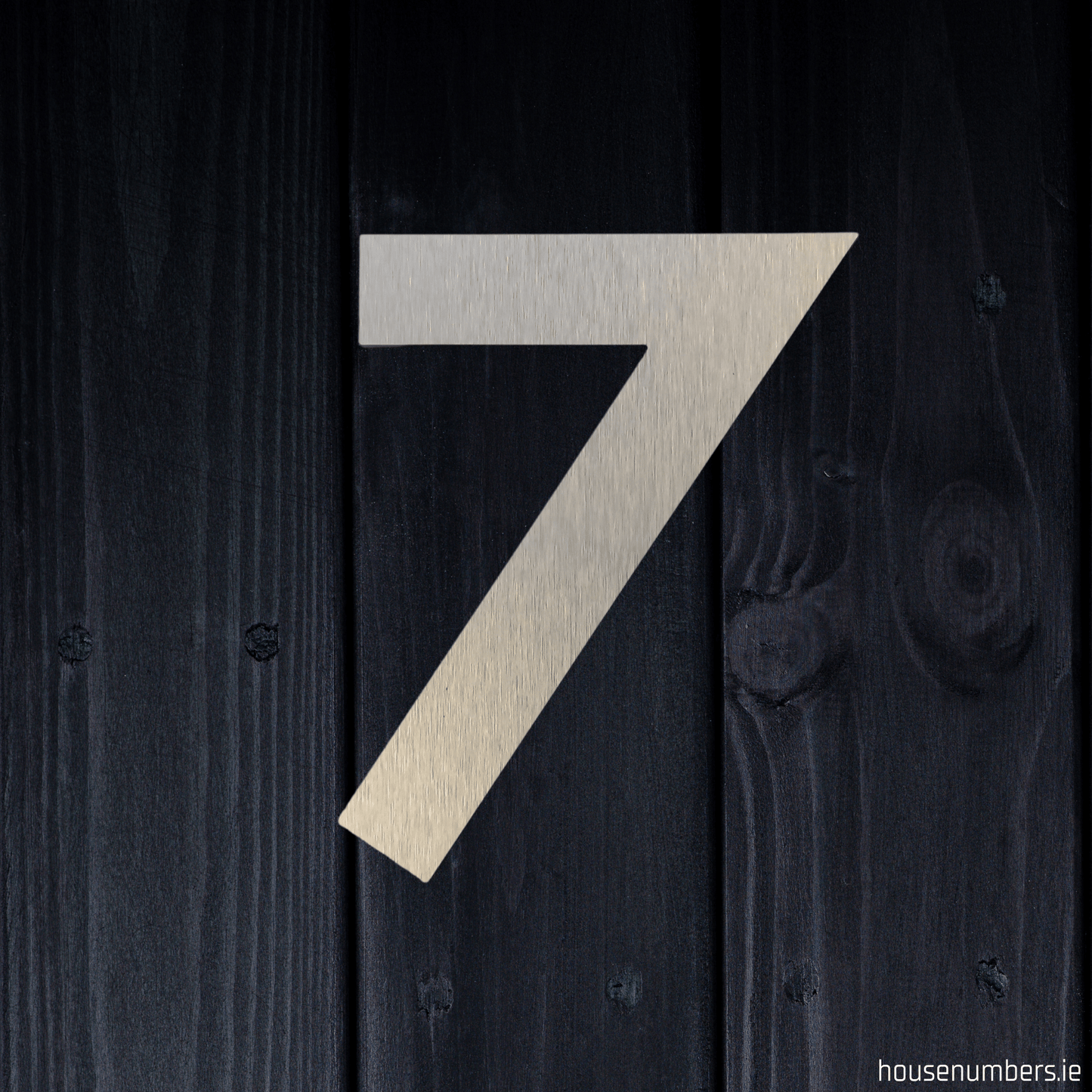 Stick On Number 7 - Brushed Silver (100mm high) - housenumbers.ie