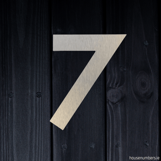 Stick On Number 7 - Brushed Silver (100mm high) - housenumbers.ie