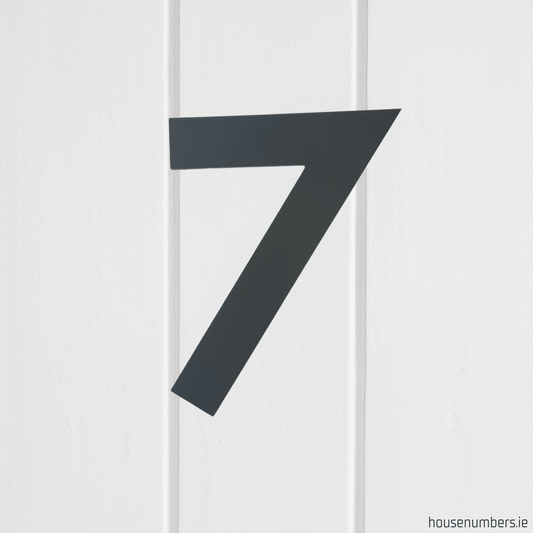 Stick On Number 7 - Dark Matt Grey (100mm high) - housenumbers.ie