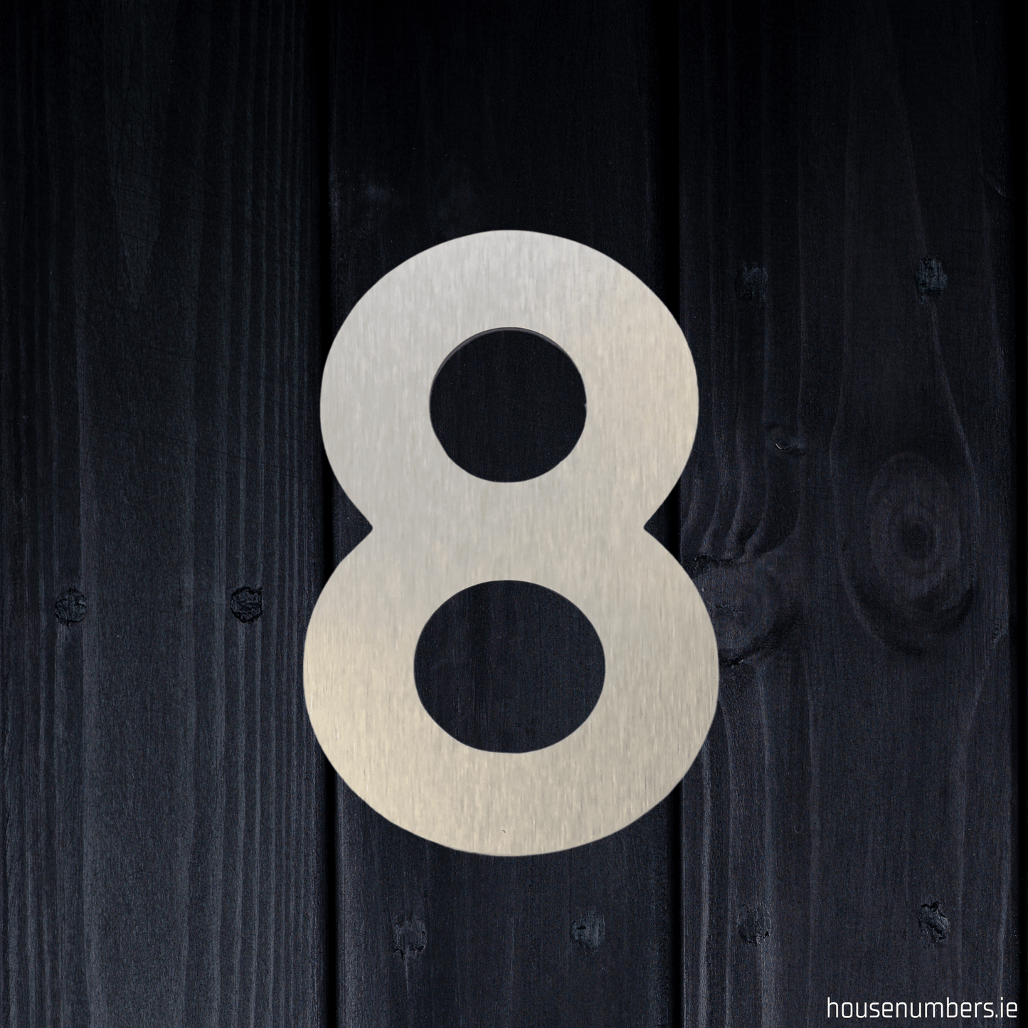 Stick On Number 8 - Brushed Silver (100mm high) - housenumbers.ie