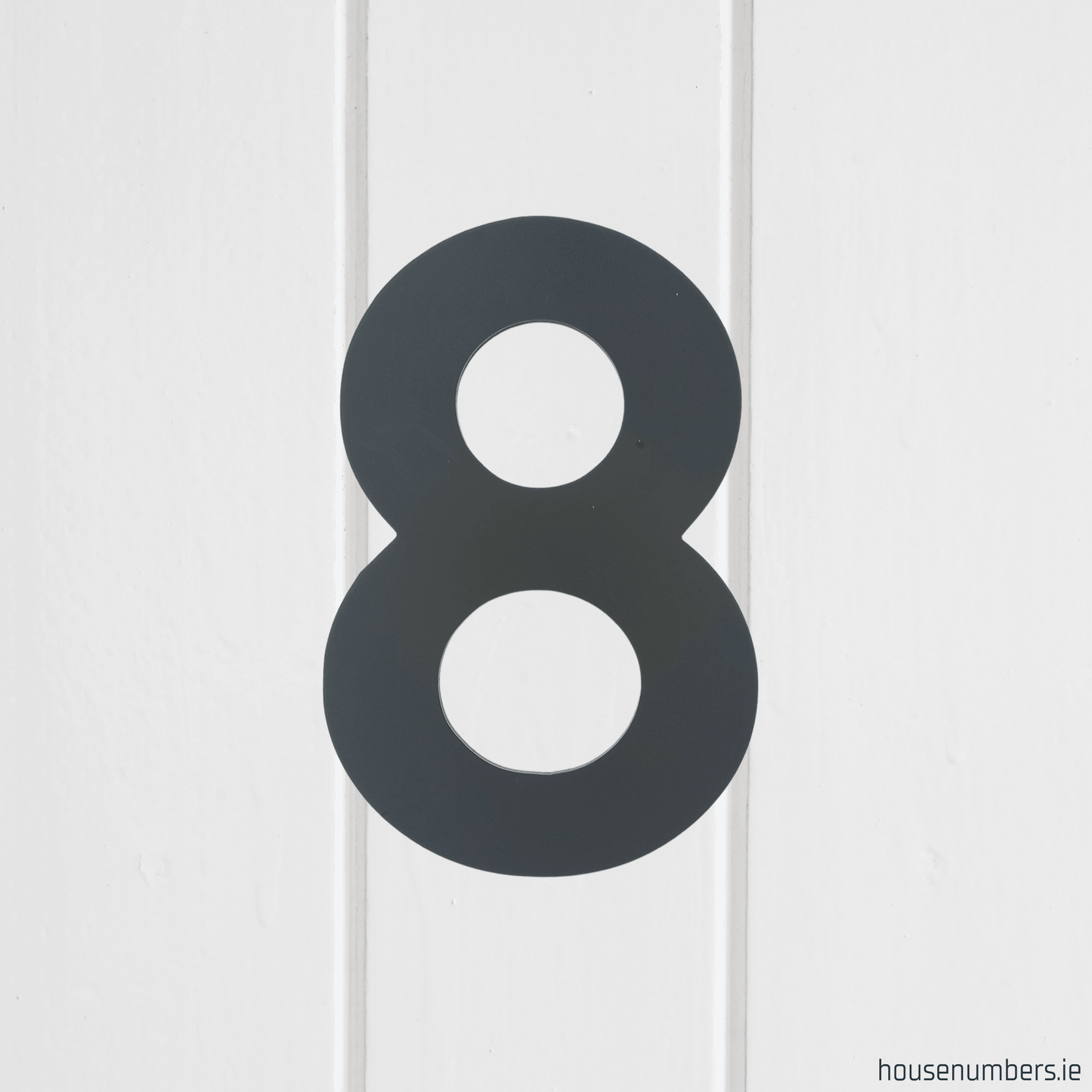 Stick On Number 8 - Dark Matt Grey (100mm high) - housenumbers.ie