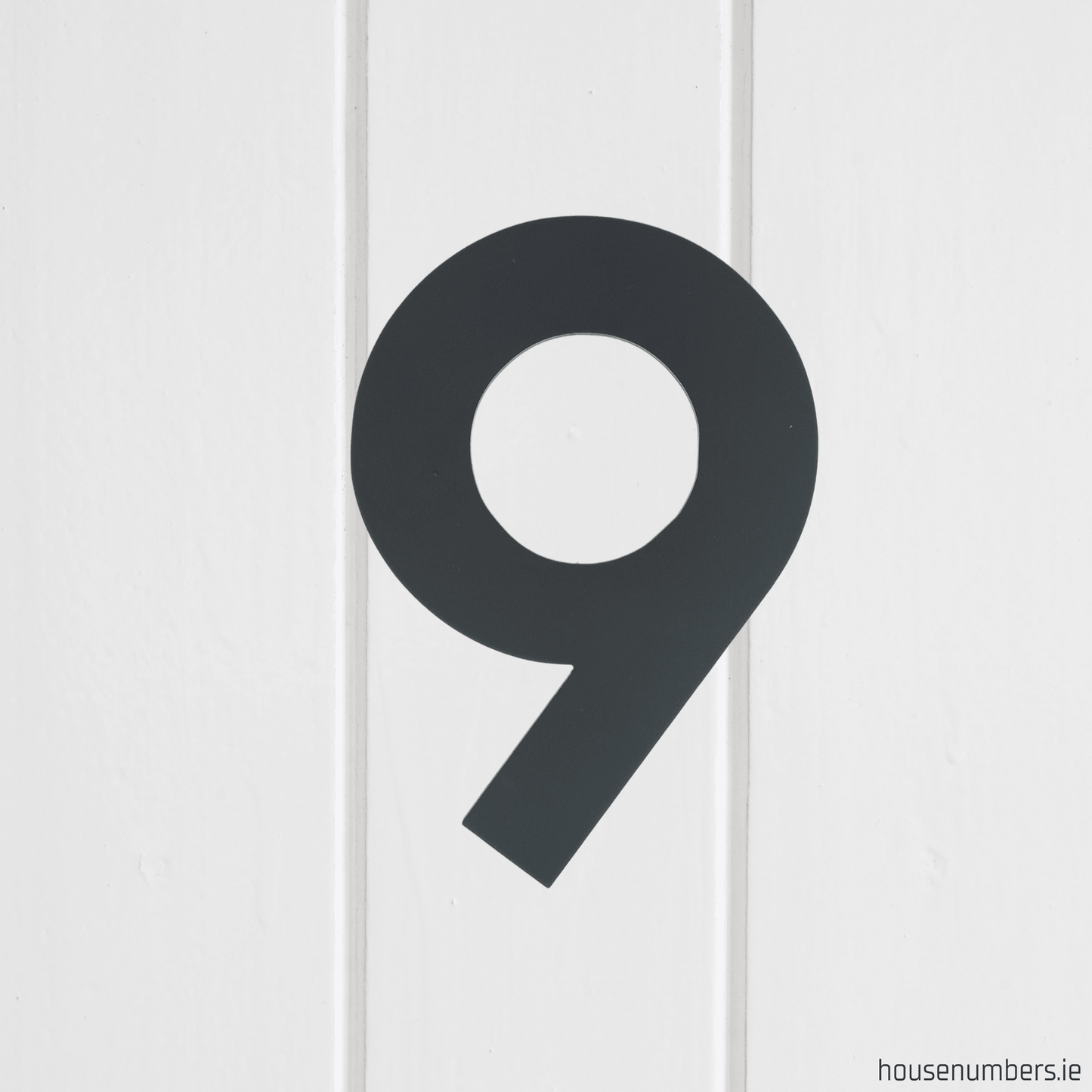 Stick On Number 9 - Dark Matt Grey (100mm high) - housenumbers.ie