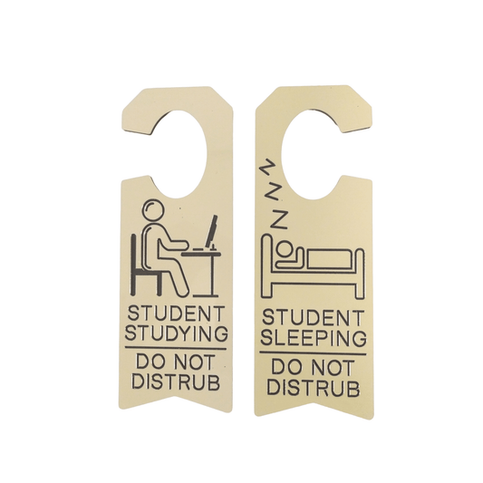 Student Do Not Disturb Door Sign - Cream - housenumbers.ie