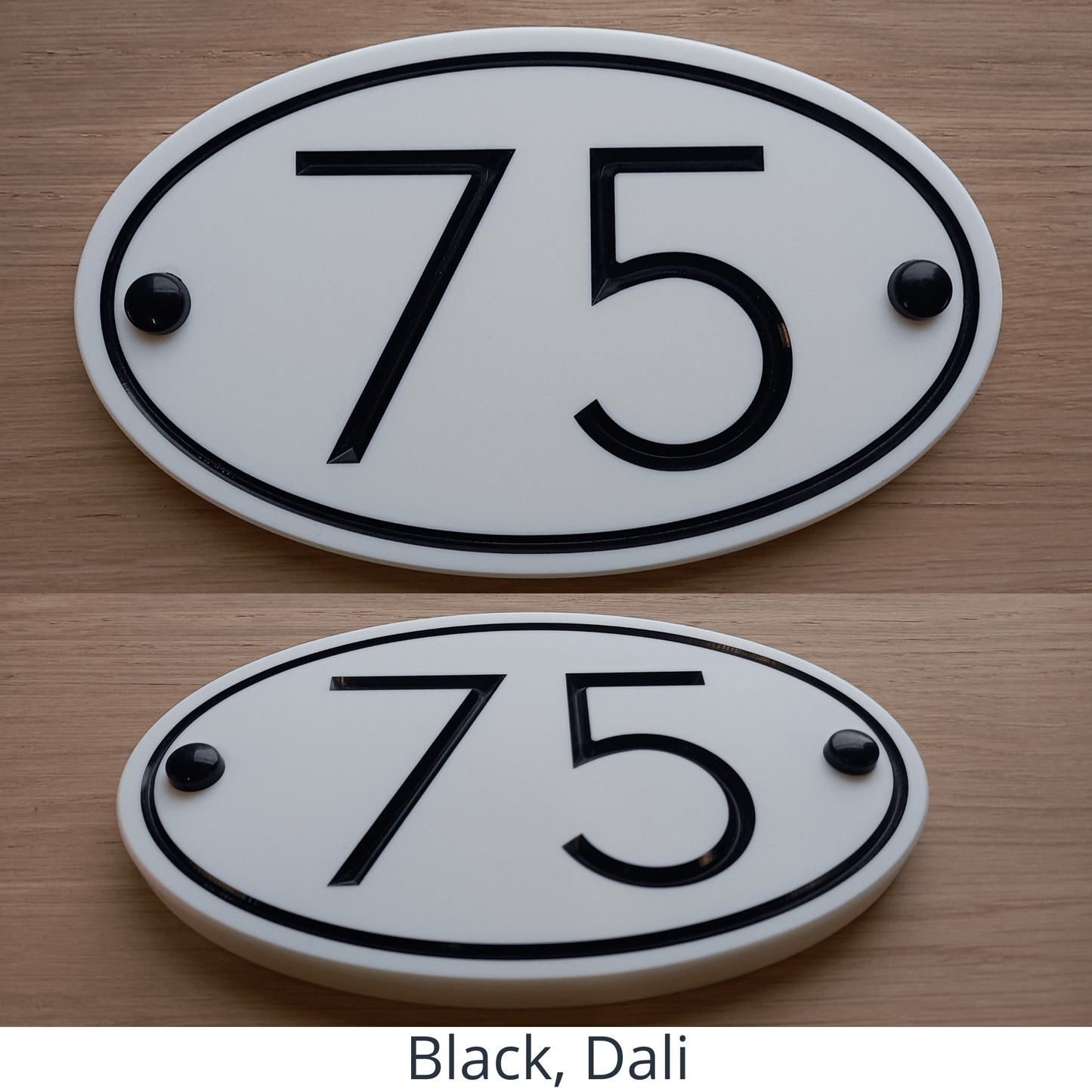 White Oval Corian Sign (195x115mm) - housenumbers.ie