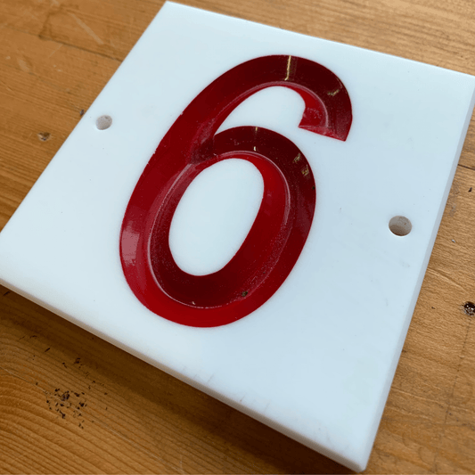 White Square Corian Sign (100x100mm) - housenumbers.ie