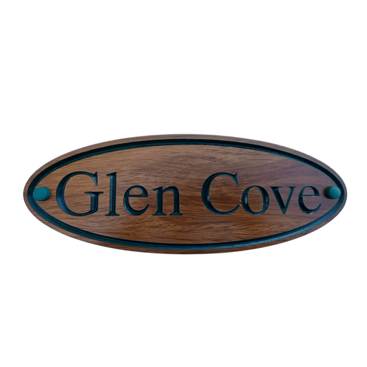 Wooden Oval Sign (395x145mm) - housenumbers.ie