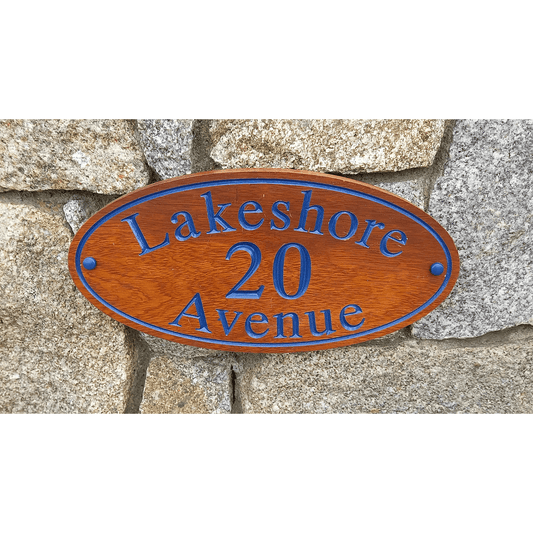 Wooden Oval Sign (395x185mm) - housenumbers.ie