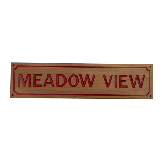Wooden Rectangle Sign (400x100mm) - housenumbers.ie
