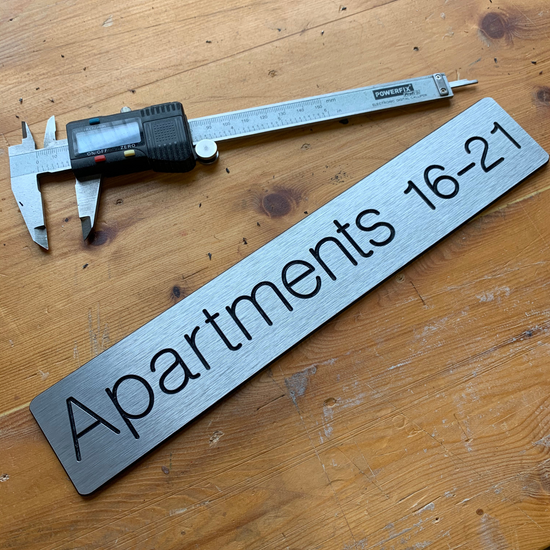 Aluminium Apartment Number Sign  Brushed Silver business apartments dublin ireland