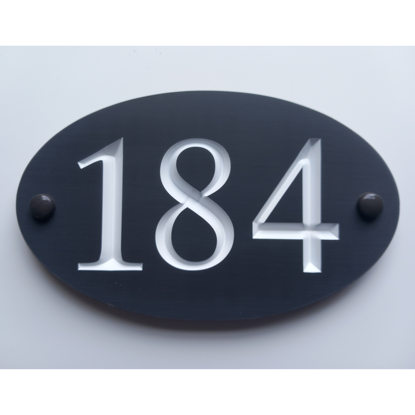Grey Oval Corian Sign (195x115mm)