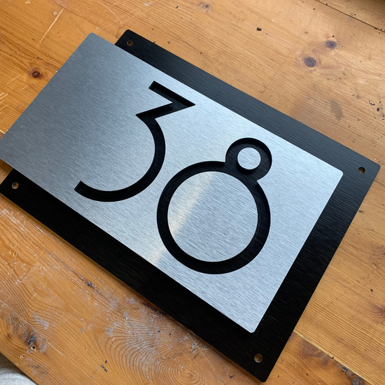 house numbers sign aluminium black silver dublin ireland