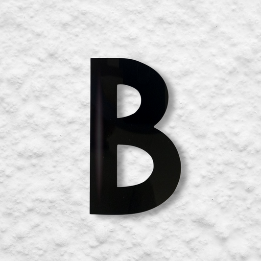 Floating Letter B - Black Gloss