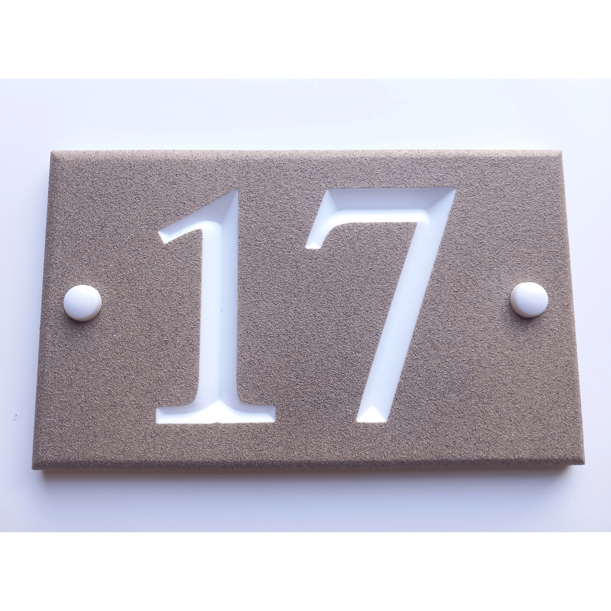 Desert Bisque Rectangle Corian Sign (200x120mm) - housenumbers.ie
