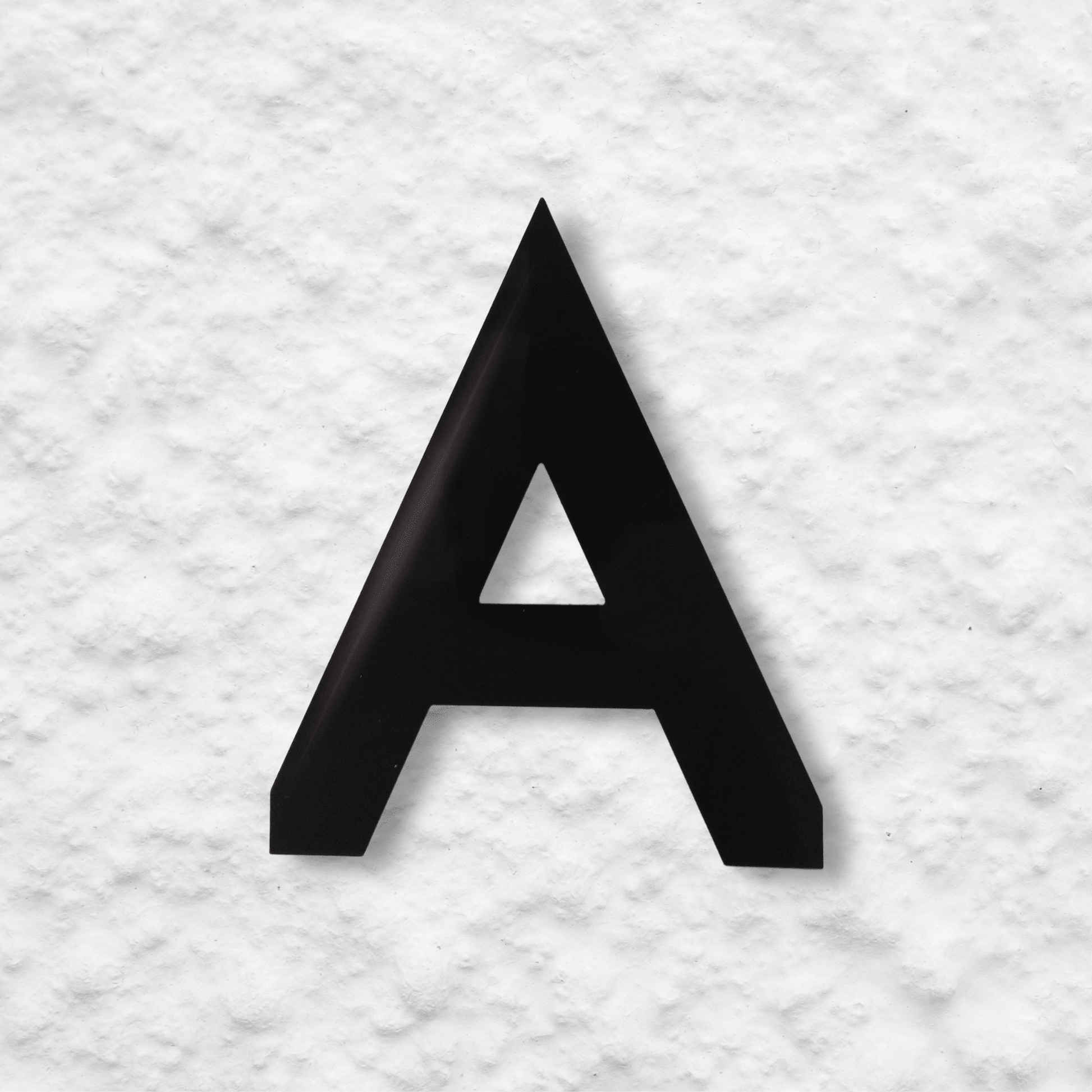 Floating Letter A - Black Gloss - housenumbers.ie