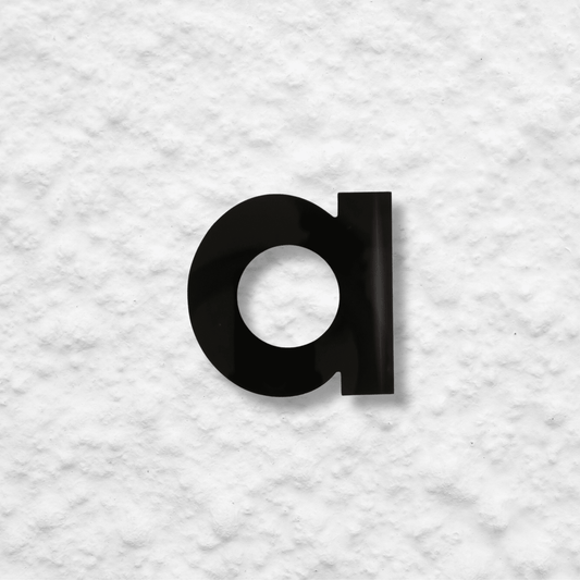 Floating Letter a - Black Gloss - housenumbers.ie