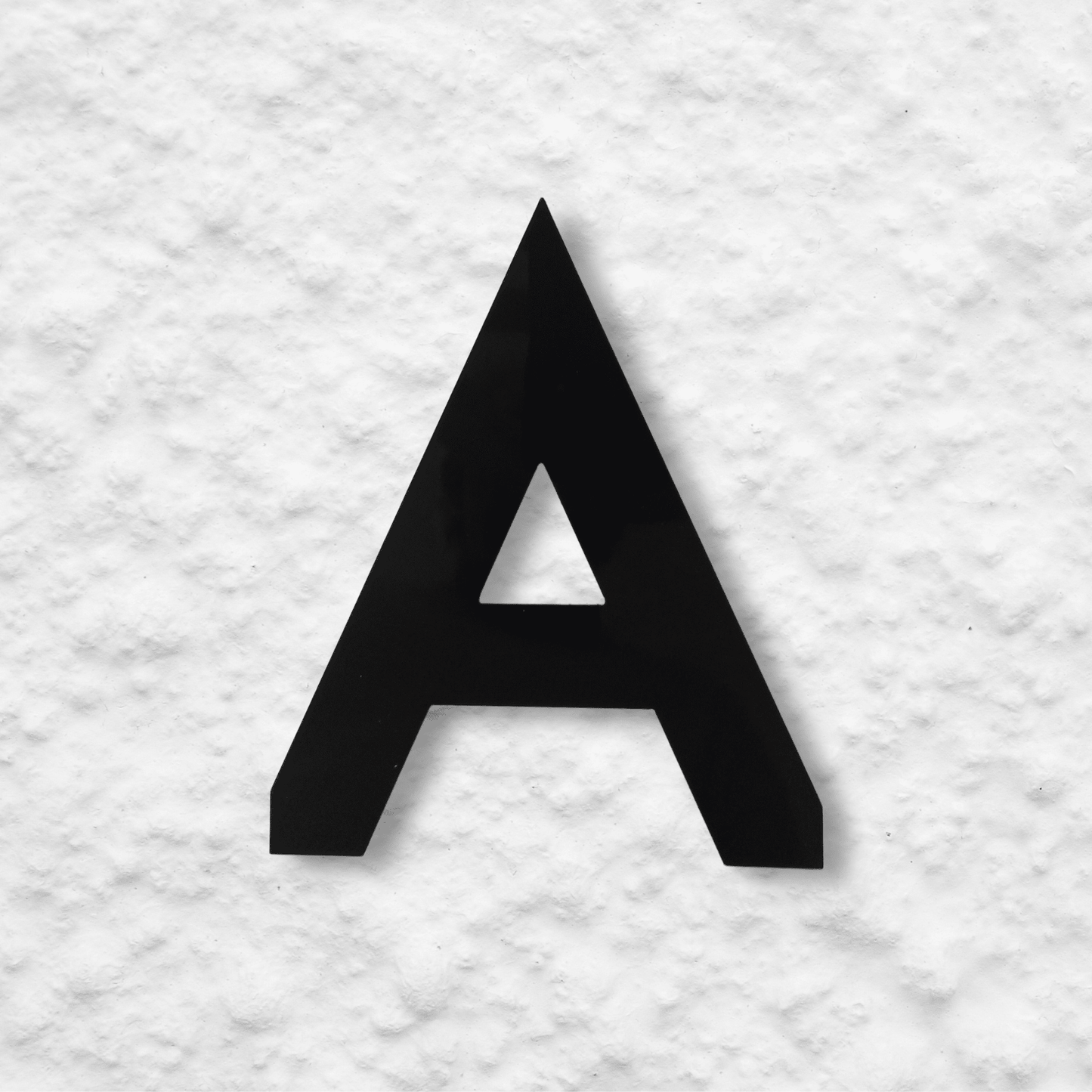 Floating Letter A - Black Matt - housenumbers.ie
