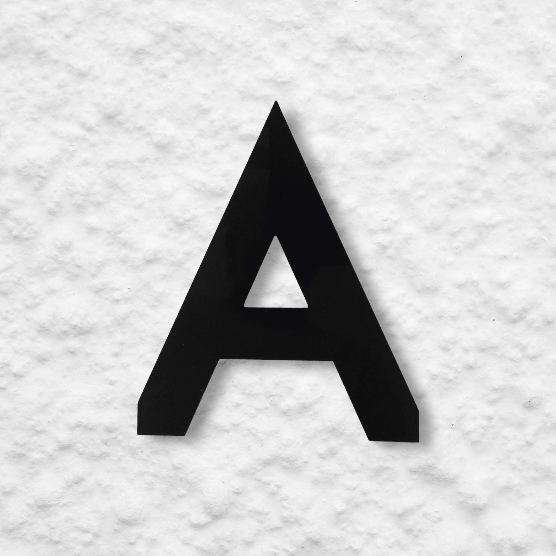 Floating Letter A - Black Matt - housenumbers.ie