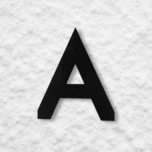 Floating Letter A - Black Matt - housenumbers.ie