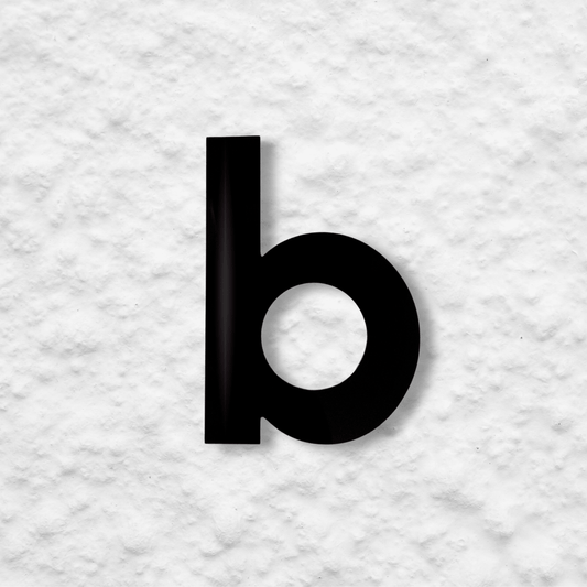 Floating Letter b - Black Gloss - housenumbers.ie