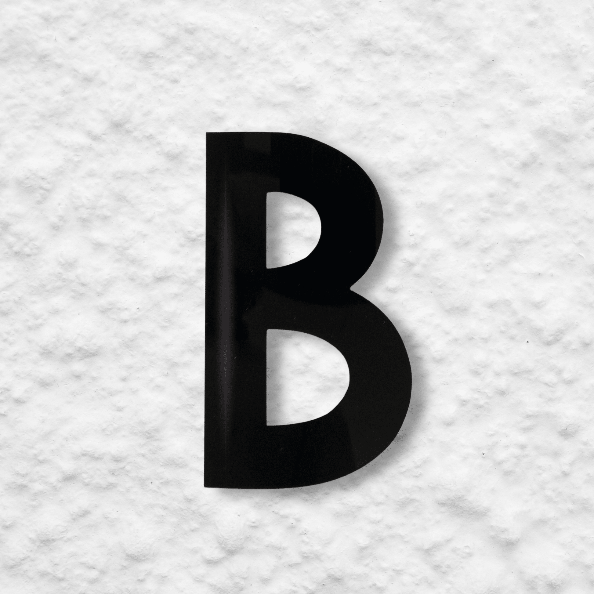 Floating Letter B - Black Gloss - housenumbers.ie